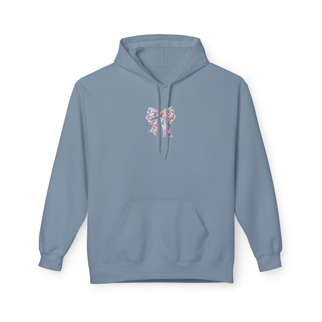 He Is Risen Hoodie — Easter Floral Bow Christian Pullover
