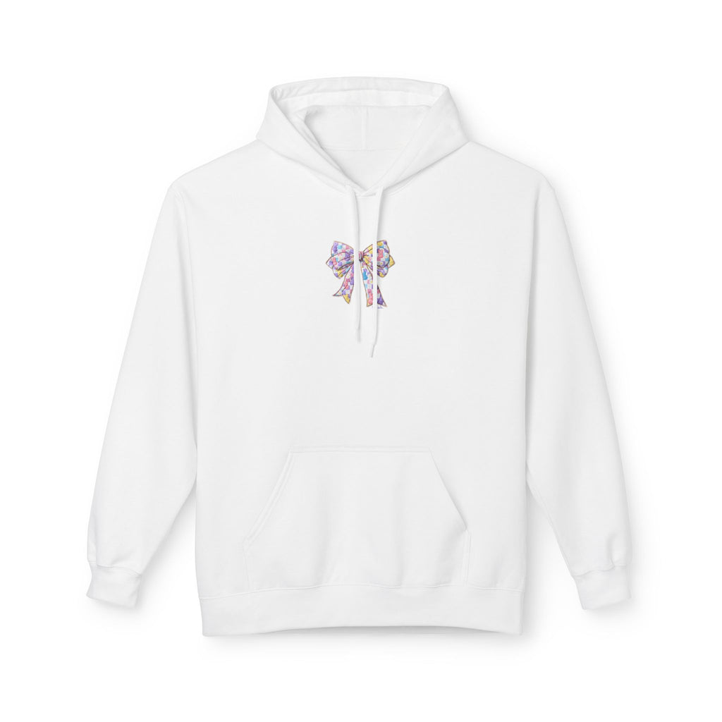 He Is Risen Hoodie — Easter Floral Bow Christian Pullover