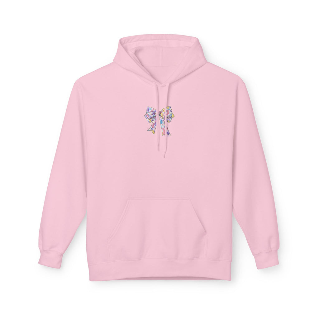 He Is Risen Hoodie — Easter Floral Bow Christian Pullover