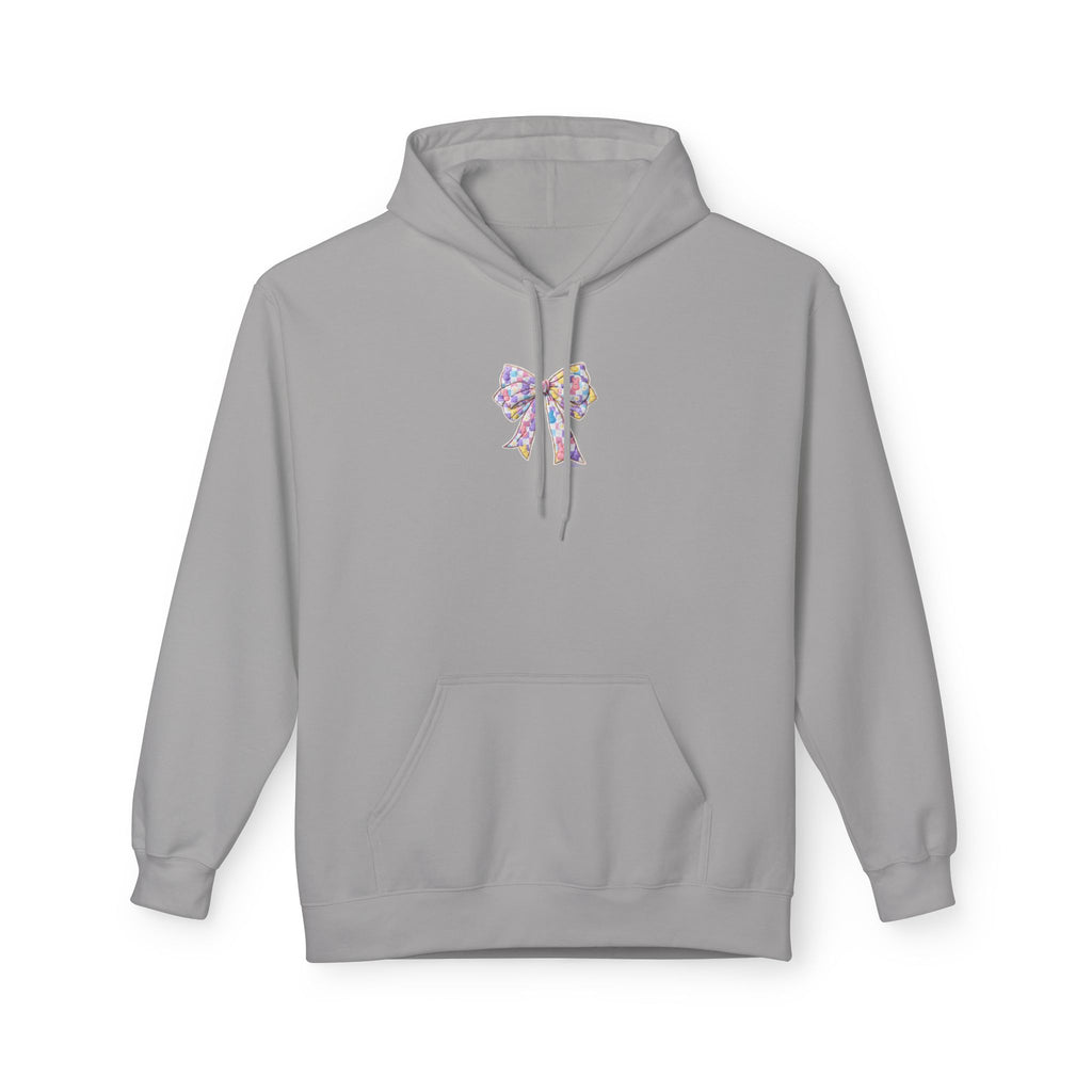 He Is Risen Hoodie — Easter Floral Bow Christian Pullover