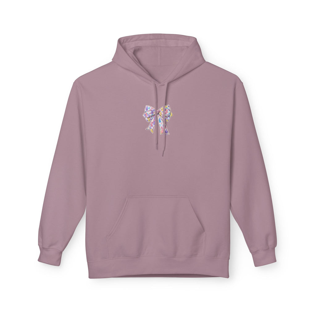 He Is Risen Hoodie — Easter Floral Bow Christian Pullover