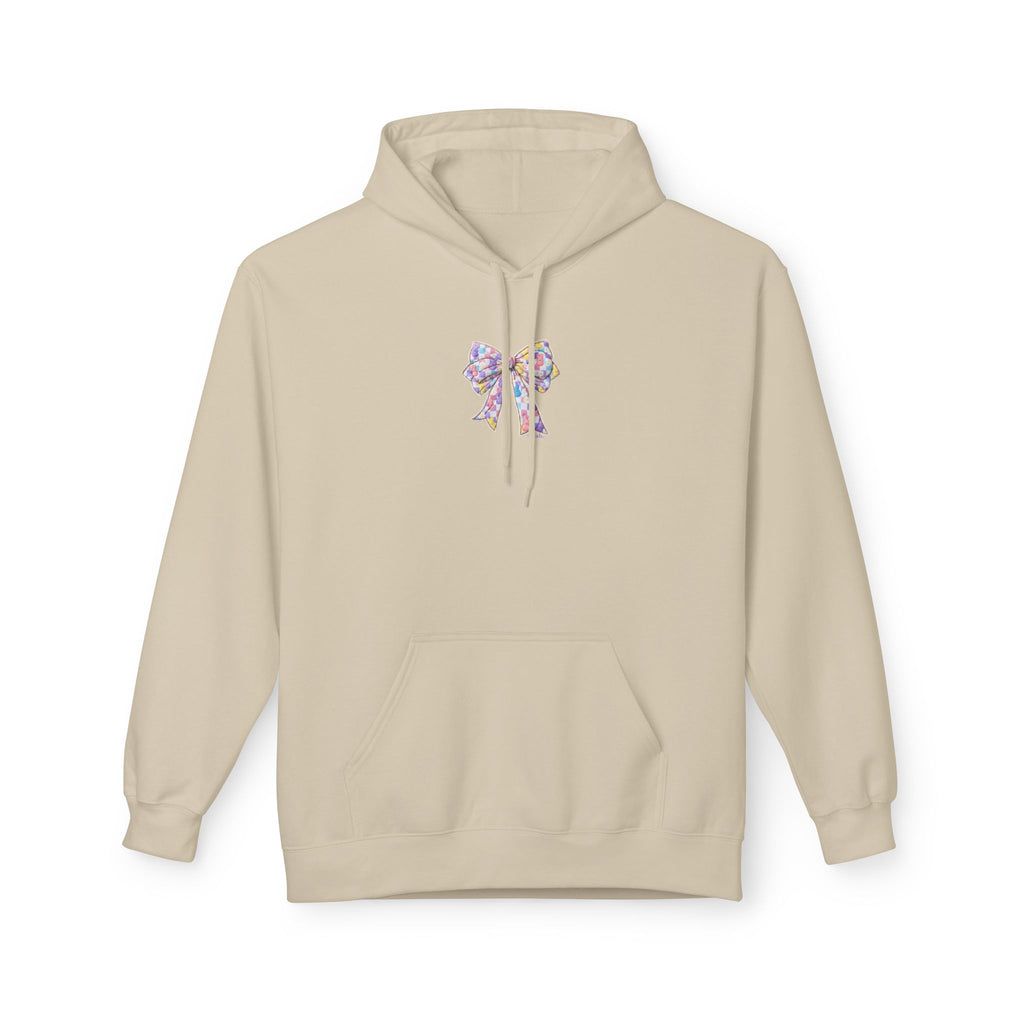 He Is Risen Hoodie — Easter Floral Bow Christian Pullover